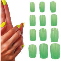 Ongles postiches couleur néon - lot de 12