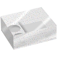 Boîte de 26 x 20 x 9 cm pour cupcakes et sucreries avec sprinkles - 2 unités