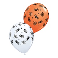 Ballons en latex avec motifs d'araignées et de toiles d'araignée de 30 cm - 6 unités