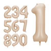 Ballon chiffre caramel de 1 m - 1 unité