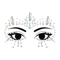 Bijoux adhésifs faciaux en forme de larmes et ronds phosphorescents