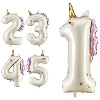 Ballon chiffre Licorne de 93 cm - PartyDeco - 1 unité