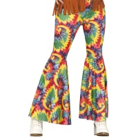 Pantalon hippie évasé multicolore