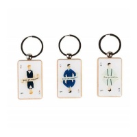 Porte-clés en bois d'homme en carte - 1 unité