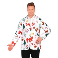 Veste blanche de Noël décorée