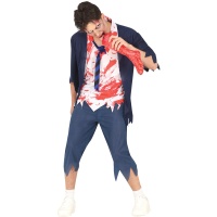 Costume d'uniforme d'étudiant zombie pour jeune garçon