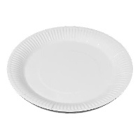 Assiettes de 23 cm en carton blanc - 50 unités