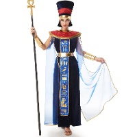 Costume de pharaonne en velours bleu pour femme