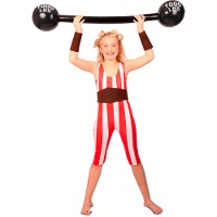 Costume d'homme fort rouge et blanc pour fille