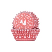 Capsules pour cupcakes avec décorations de Noël et intérieur en aluminium - PME - 30 unités