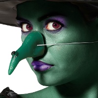 Nez de sorcière vert pointu