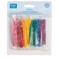 Kit de sprinkles arc-en-ciel 7 assortis - PME - 48 g
