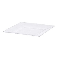 Assiette transparente carrée de 20 cm - 1 unité