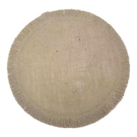 Set de table individuel de 38 cm en jute avec franges