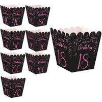 Élégante boîte à numéro bas rose - 12 pcs.