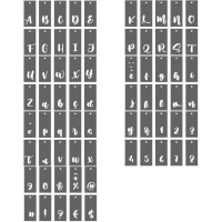 Pochoir de lettres de l'alphabet et symboles - 70 pièces