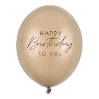 Happy Birthday ballons en latex or métallisé 30 cm - 50 pcs.