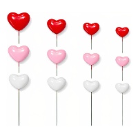 Piques coeurs 3D - Lot de 30