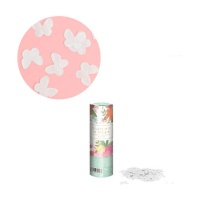 Canon à confettis de papillons blancs de 15 cm