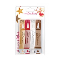 Ensemble de stylos à glaçage pour décoration en couleurs élégantes de 20 gr - Scrapcooking - 4 unités