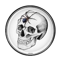 Plats avec un motif de squelette et insectes de 17 cm - 6 unités