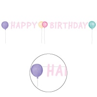 Guirlande d'anniversaire rose avec ballons de 1,50 m