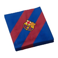Serviettes FC Barcelona à rayures blaugrana - lot de 12