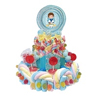 Tarte de bonbons pour communion avec roller de garçon de 772 gr