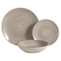 Vaisselle spirale grise - 18 pièces