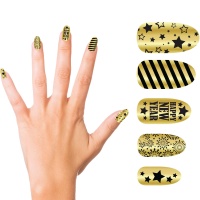 Ongles artificiels Bonne Année en or