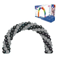 Guirlande et arc de ballons noirs et argentés de 2,5 m - 217 pièces