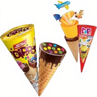 Cône de biscuit et de chocolat avec un jouet de 25 gr - 1 unité