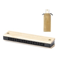 Harmonica en bois naturel avec étui - 1 unité