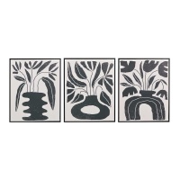 Cadres avec vases noirs de 40 x 50 cm - 3 unités