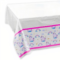Nappe licorne aux arc-en-ciel pastel - 2,20 x 1,32 m