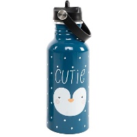 Bouteille de 0,60 L en aluminium à motif de pingouin