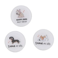Aimant de chien en résine avec phrase - 1 unité