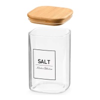 Bocal en borosilicate de 1,2 L avec couvercle en bambou Salt