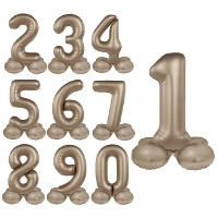 Ballon chiffre en doré mat vieilli avec socle de 72 cm - 1 unité