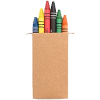 Crayons de couleurs dans boîte kraft - 6 unités