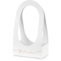 Panier pour fleurs en papier Best Wishes de 38,5 cm