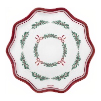 Plateau de 33 cm avec gui et ruban rouge - 2 unités