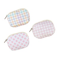 Porte-monnaie ovale en couleurs pastel de 11 x 8,5 cm - 1 unité