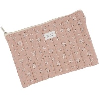 Trousse à fleurs rose de 27 x 19 cm