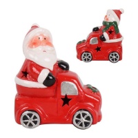 Figurine de voiture de Noël avec lumière de 11,4 x 10,5 x 6,7 cm - 1 unité