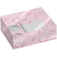 Boîte de 26 x 20 x 9 cm pour cupcakes et friandises en forme de bâton de sucre d'orge - 2 unités