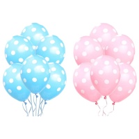 Ballons en latex avec points blancs de 30 cm - 8 unités