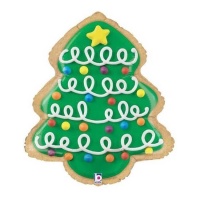 Ballon en forme de sapin de Noël biscuit de 64 cm - Grabo