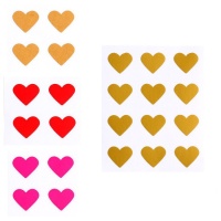 Autocollants formes coeur lisses de 2 cm - 3 feuilles