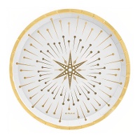 Assiettes étoilées blanches de 17 cm - 6 unités